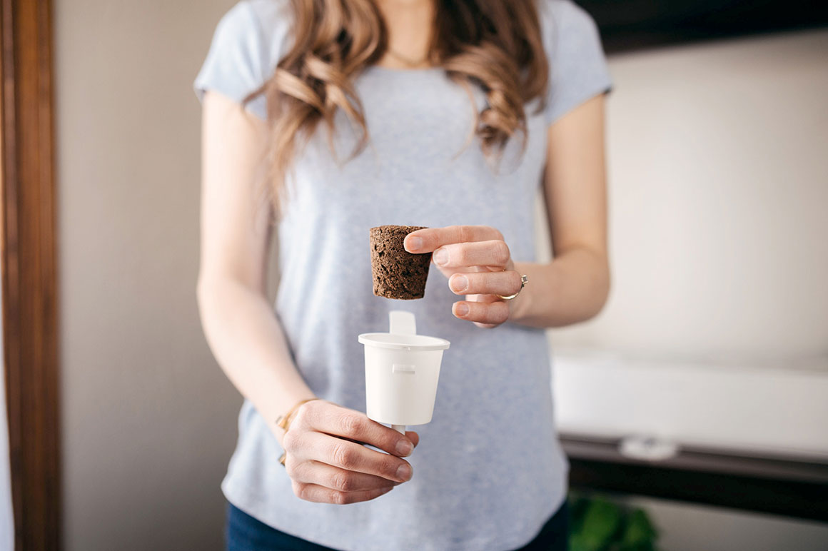 Indoor garden works like Nespresso coffee machine